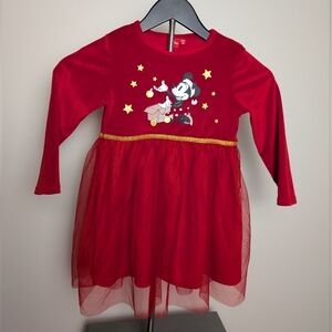 NWOT Disney Red Holiday Dress Minnie Mouse Christmas Dress Size 3T 98cm
